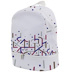 Lines And Dots Motif Geometric Print Zip Bottom Backpack by dflcprintsclothing
