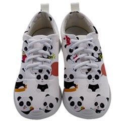 Playing Pandas Cartoons Mens Athletic Shoes by Vaneshart