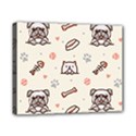 Pug Dog Cat With Bone Fish Bones Paw Prints Ball Seamless Pattern Vector Background Canvas 10  x 8  (Stretched) View1