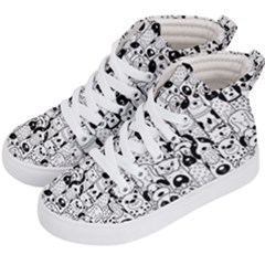 Seamless Pattern With Black White Doodle Dogs Kids  Hi-top Skate Sneakers by Vaneshart
