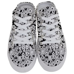 Seamless Pattern With Black White Doodle Dogs Half Slippers by Vaneshart