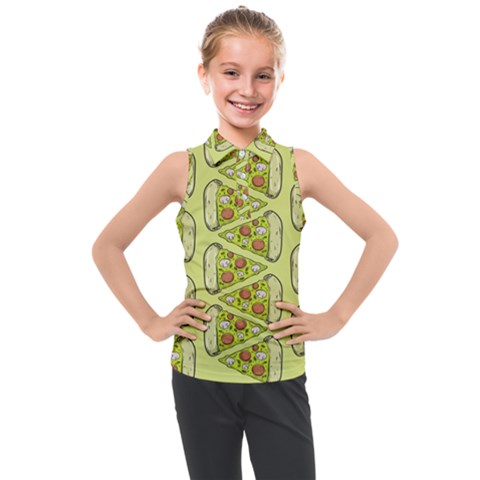 Pizza Fast Food Pattern Seamles Design Background Kids  Sleeveless Polo Tee by Vaneshart