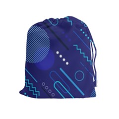 Classic Blue Background Abstract Style Drawstring Pouch (xl) by Vaneshart