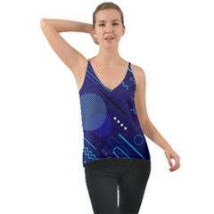 Classic Blue Background Abstract Style Chiffon Cami by Vaneshart