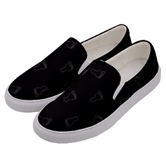 Neon Style Black And White Footprints Motif Pattern Men s Canvas Slip Ons by dflcprintsclothing