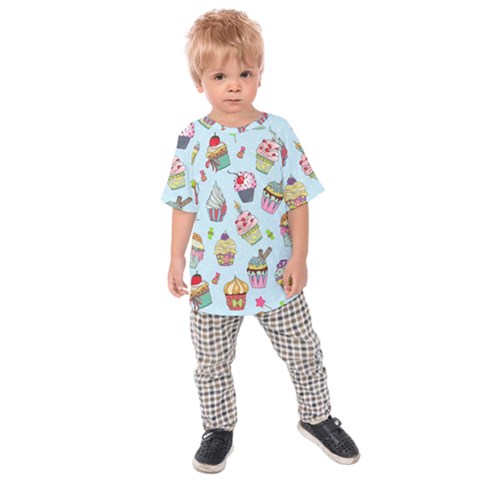 Cupcake Doodle Pattern Kids  Raglan Tee by Sobalvarro