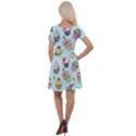 Cupcake Doodle Pattern Cap Sleeve Velour Dress  View2