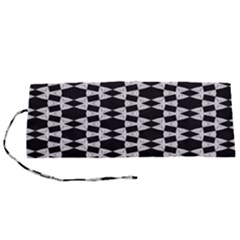 Black And White Triangles Roll Up Canvas Pencil Holder (s) by Sparkle