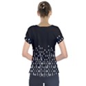 Black And White Matrix Patterned Design Short Sleeve Front Detail Top View2