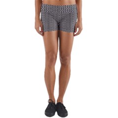 Black And White Triangles Yoga Shorts by Sparkle