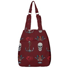 Tattoo Old School Background Pattern Center Zip Backpack by Wegoenart