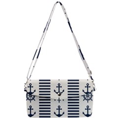 Nautical Seamless Pattern Vector Illustration Removable Strap Clutch Bag by Wegoenart