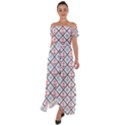 Seamless Pattern With Cross Lines Steering Wheel Anchor Off Shoulder Open Front Chiffon Dress View1