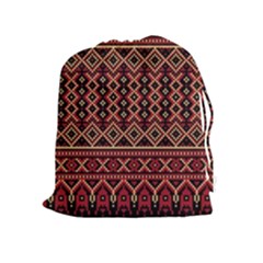Illustration Ukrainian Folk Seamless Pattern Ornament Drawstring Pouch (xl) by Wegoenart