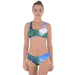 The Deep Blue Sky Criss Cross Bikini Set by Fractalsandkaleidoscopes