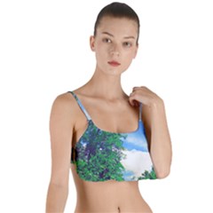 The Deep Blue Sky Layered Top Bikini Top  by Fractalsandkaleidoscopes