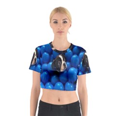Cute Balls Puppy Cotton Crop Top by Sparkle