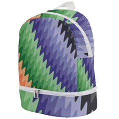 Zigzag Waves Zip Bottom Backpack by Sparkle