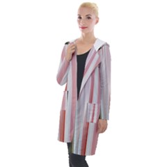 Satin Strips Hooded Pocket Cardigan by Sparkle