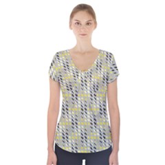 Color Tiles Short Sleeve Front Detail Top by Sparkle