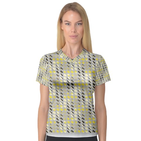 Color Tiles V-neck Sport Mesh Tee by Sparkle