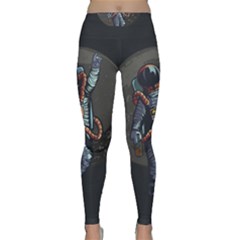 Illustration Drunk Astronaut Classic Yoga Leggings by Vaneshart