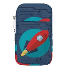 Rocket With Science Related Icons Image Waist Pouch (small) by Vaneshart