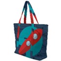 Rocket With Science Related Icons Image Zip Up Canvas Bag View1