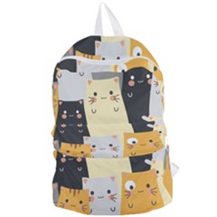 Seamless Pattern Cute Cat Cartoons Foldable Lightweight Backpack by Vaneshart