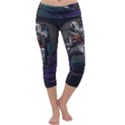 Illustration Astronaut Cosmonaut Paying Skateboard Sport Space With Astronaut Suit Capri Yoga Leggings View1