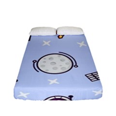Seamless Pattern With Space Theme Fitted Sheet (full/ Double Size) by Vaneshart