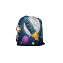Spaceship Astronaut Space Drawstring Pouch (Small) View2