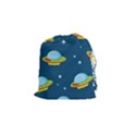 Seamless Pattern Ufo With Star Space Galaxy Background Drawstring Pouch (Small) View1
