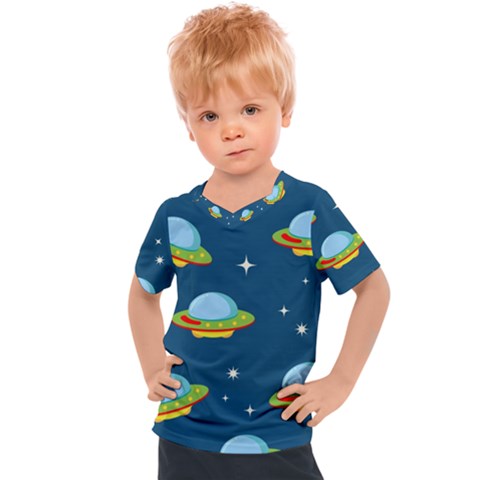 Seamless Pattern Ufo With Star Space Galaxy Background Kids  Sports Tee by Vaneshart