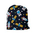 Seamless Adventure Space Vector Pattern Background Drawstring Pouch (XL) View2