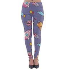 Outer Space Seamless Background Lightweight Velour Leggings by Vaneshart