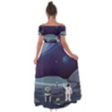 Alien Astronaut Scene Off Shoulder Open Front Chiffon Dress View2