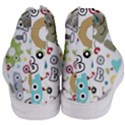 Seamless Pattern Vector With Funny Robots Cartoon Women s Mid-Top Canvas Sneakers View4