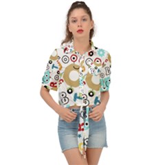 Seamless Pattern Vector With Funny Robots Cartoon Tie Front Shirt  by Vaneshart