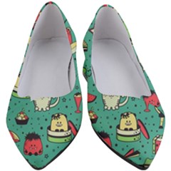 Seamless Pattern With Funny Monsters Cartoon Hand Drawn Characters Unusual Creatures Women s Block Heels  by Vaneshart