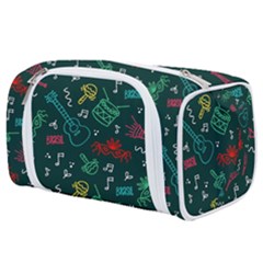 Guitars Musical Notes Seamless Carnival Pattern Toiletries Pouch by Vaneshart