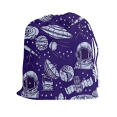 Space Sketch Seamless Pattern Drawstring Pouch (2xl) by Vaneshart