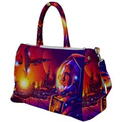 Far Future Human Colonization Duffel Travel Bag by Vaneshart