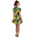 Brazil Flags Waving Background Flutter Sleeve Wrap Dress View2
