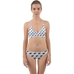 Freedom Concept Graphic Silhouette Pattern Wrap Around Bikini Set by dflcprintsclothing