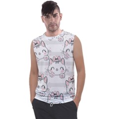 Cat With Bow Pattern Men s Regular Tank Top by Vaneshart