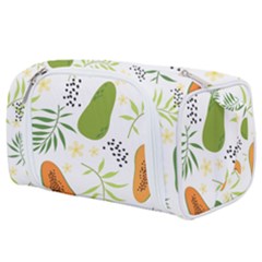 Seamless Tropical Pattern With Papaya Toiletries Pouch by Vaneshart