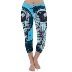 Astronaut Full Color Capri Winter Leggings  by Vaneshart