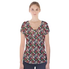Swimmer 20s Teal Short Sleeve Front Detail Top by snowwhitegirl