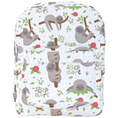 Seamless Pattern With Cute Sloths Sleep More Full Print Backpack by Vaneshart